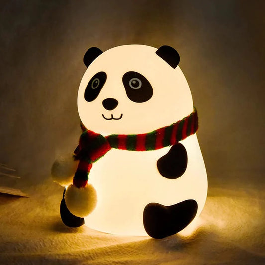 Decorhub® Cute Nursery Decor Silicone Panda Bear Night Light for Bedroom with 7 Color Change LED Lamp