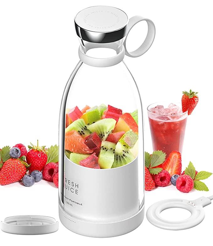 Portable Blender Juicer for Smoothie, Juice, Vegetable, Shakes with 4 Blades, Wireless Charging Mini Blender 400ml