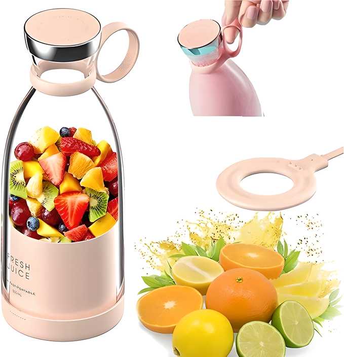 Fresh Juice Portable Blender, 350ML Smoothie Blender Bottle, Grinder For Smoothie or Shakes, Baby Food, Personal Mixer, Mini Juicer Travel/School/Office/Workout/Travel Use