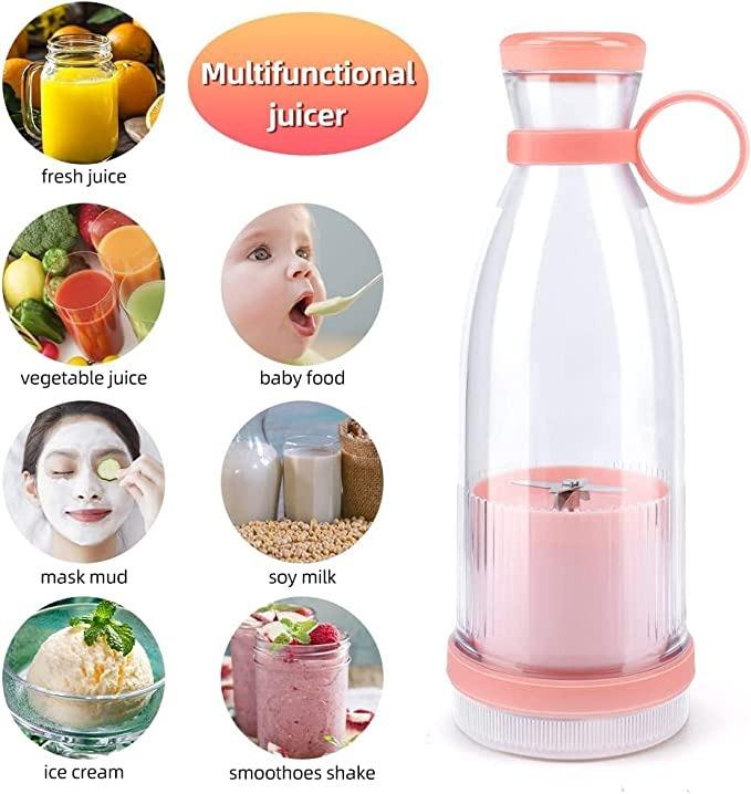 Fresh Juice Portable Blender, 350ML Smoothie Blender Bottle, Grinder For Smoothie or Shakes, Baby Food, Personal Mixer, Mini Juicer Travel/School/Office/Workout/Travel Use