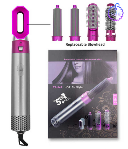 Muti-Functional 5 IN 1 Hair Styling Tool Detachable Hot Air Brush Hair Dryer with Comb