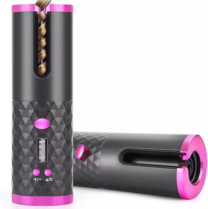 Usb Rechargeable Cordless Curling Iron Ceramic Rotating Wireless Hair Curler